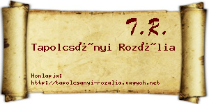 Tapolcsányi Rozália névjegykártya